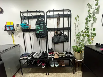 IKEA Coat Hanger + Shoe-keeper in one