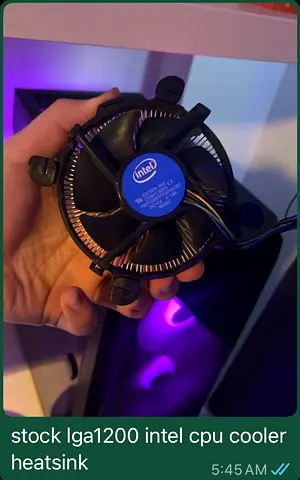 Intel LGA1200 Stock CPU Cooler