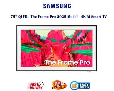Samsung 75 Inch Smart TV UAE - 75LS03 The Frame Pro 2025 Model - 144Hz Vision Ai 4K Smart TV