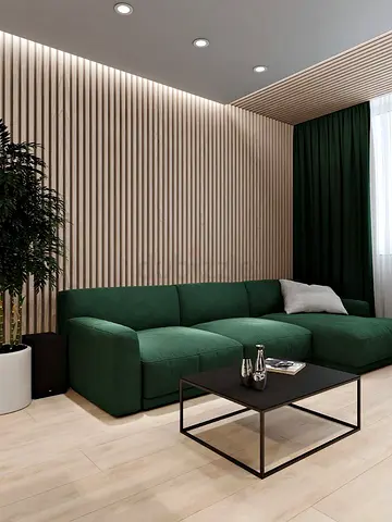 Modern Green L-Shaped Sofa Set