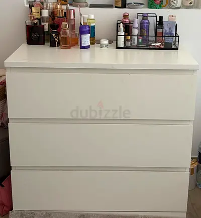 White 3-Drawer Chest / Dresser - Simple Modern Design
