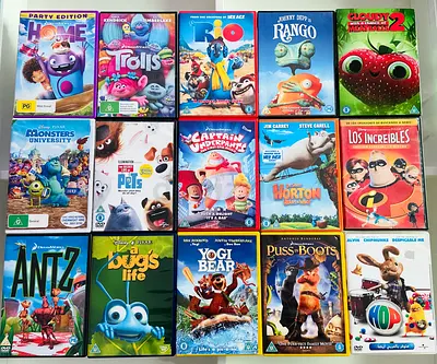 15 Kids Animated Movie DVD’s