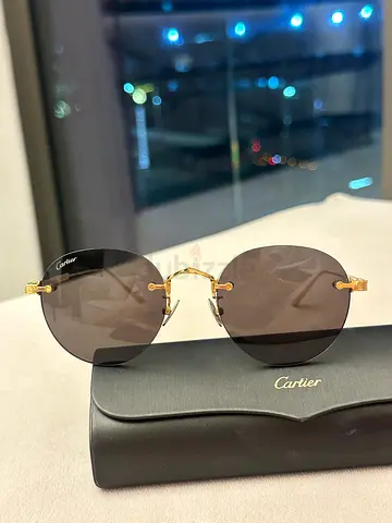 Cartier rimless round sunglasses with original case - gently used