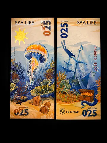Sea Life Themed Collectible Note (Jellyfish 025)