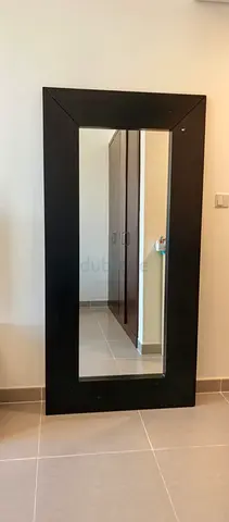 Floor full length wood mirror
