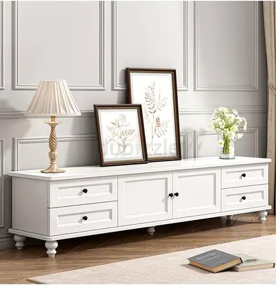 TV Stand Modern TV Table with Drawers, TV Cabinet Media Entertainment Center Console Living Room Fur