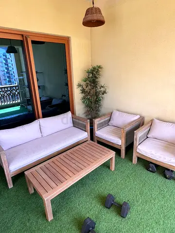 Premium ACE Seychelles Acacia Wood 4-Seater Outdoor Set (Only 1 Year Old - Moving Sale)