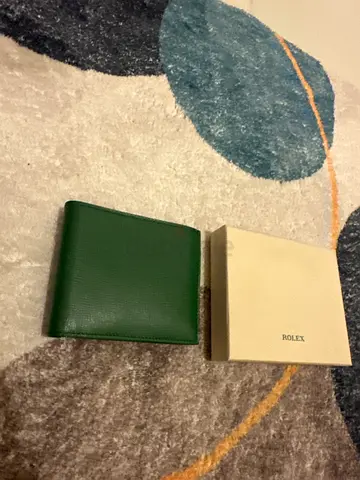 Rolex Green leather wallet with box