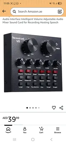 V8 USB Sound Card Audio Mixer Interface - Compact Voice Effects Mixer