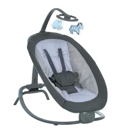 Baby Rocker / Bouncer Seat with Toy Mobile - Grey