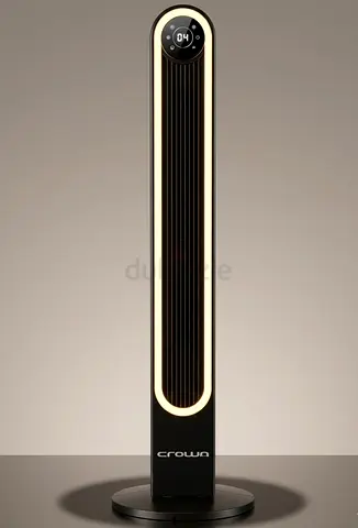 Slim tower fan with digital display — like new