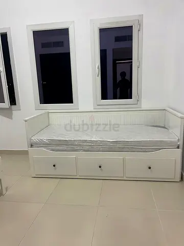 Ikea White Daybed with 3 Underbed Drawers and Mattress