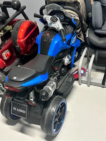 Kids Electric Ride-On Motorcycle - Blue, 3-Wheel