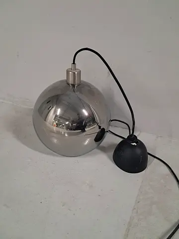 Chrome hanging pendant lamp - modern spherical design