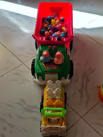 Peppa pig toys with New truck toy and big jeep car
