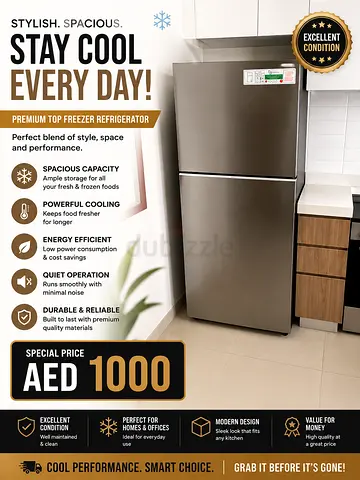 Well-kept Double Door Freezer Refrigerator - Excellent Condition