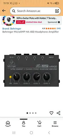 Behringer MicroAMP HA400 4-Channel Headphone Amplifier - Used