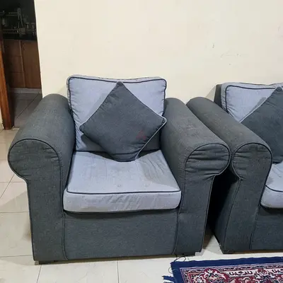 5 seater Grey Fabric, wide armrest Comfortable Sofa