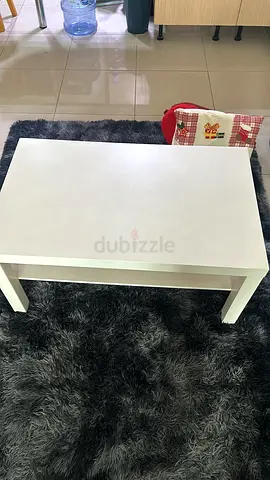 Simple White Coffee Table with Lower Shelf - Good Condition