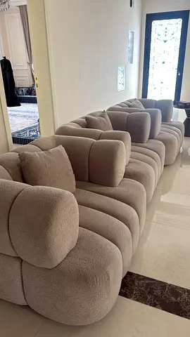 Modern modular boucle sofa set - 4 single-seater pieces. In excellent condition.