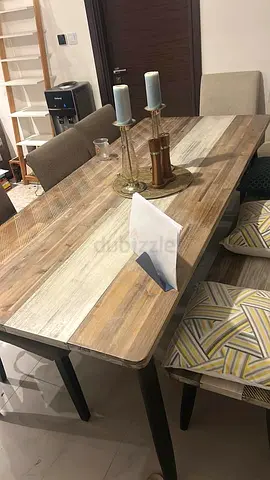 Dining table and bench