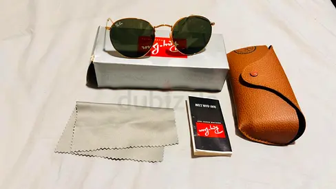 Ray-Ban Round ORB 3447                  Gold Frame Sunglasses with Case brand new original never use