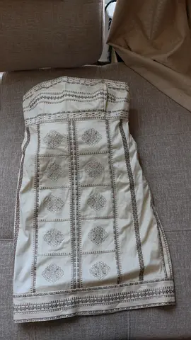 White House Black Market White strapless embellished dress (size 10) - very good condition