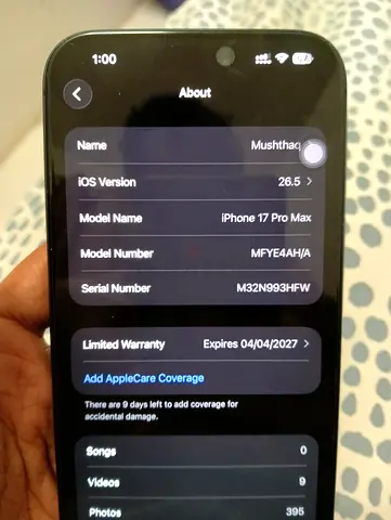 I phone 17 pro max 512 gb