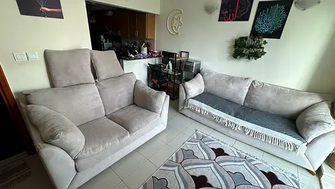 Free Light grey 3-seater sofa and all seater loveseat set for both - good condition