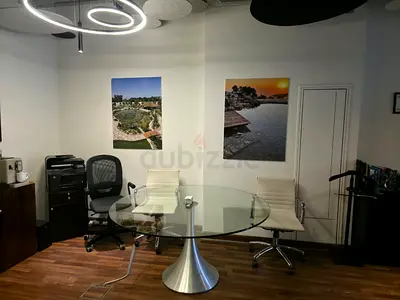 Round Glass Conference Table with Modern Aluminum Base - Excellent Condition