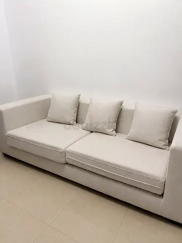 Grey 3-Seater Fabric Sofa – Clean  Comfortable