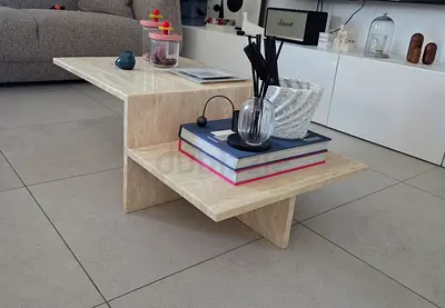 Travertine Coffee Table – Designer Piece | Stunning Natural Stone