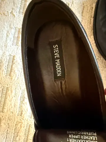 Steve Madden black leather Men Shoes - hardly used- size 41