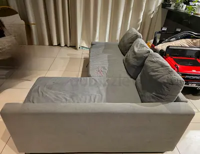 Grey 3-seater Sofa with Chaise - Good Condition, bed convertible