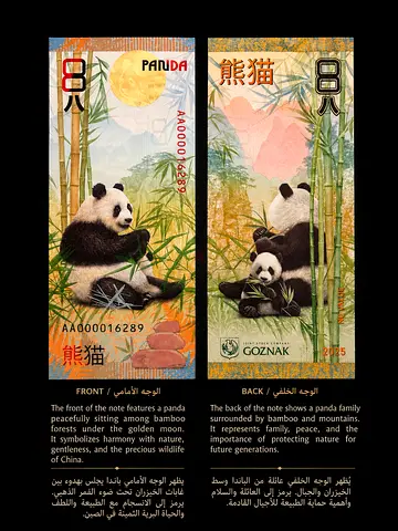 Panda Commemorative Note - Collectible Decorative Banknote (Front  Back)