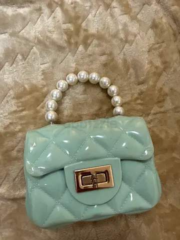Mini Quilted Handbag with Pearl Handle