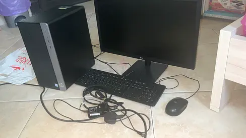 FULL PC SET-UP-HP Desktop PC with 22 LG Monitor, Keyboard  Mouse - Ready to Use
