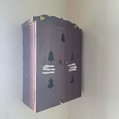 wooden wall-mounted pooja room box