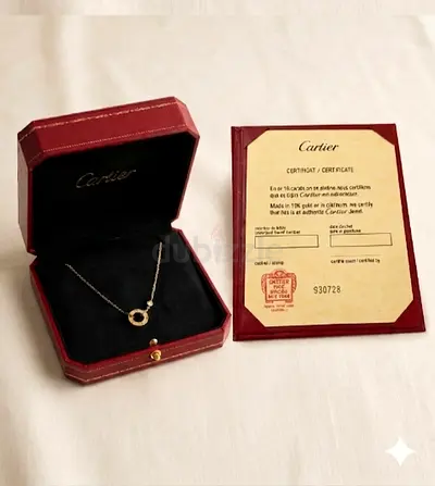 Cartier 18K Gold Necklace with Signature Circle Pendant - With Box  Certificate