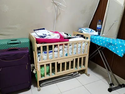 Wooden Baby Crib / Bassinet - Foldable Compact