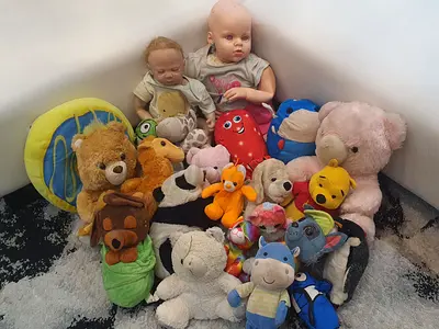 Lot of assorted plush toys and dolls - used collection