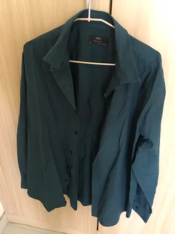 Mens dark teal long-sleeve shirt (MS) - good condition