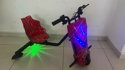 Red Spider Drifter Electric Scooter Hoverboard Attachment with LED Lights