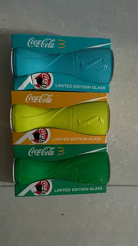 Set of 3 Coca-Cola Limited Edition Glasses (McDonalds) - Blue, Yellow, Green