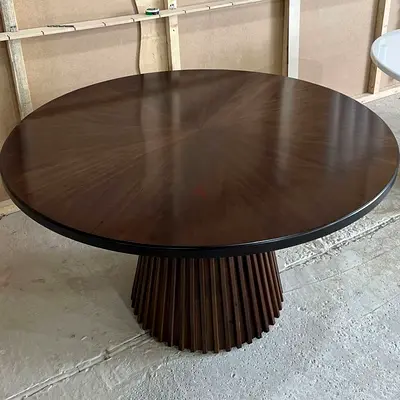 Contemporary Double Pedestal Dining Table with Soft Curved Silhouette
