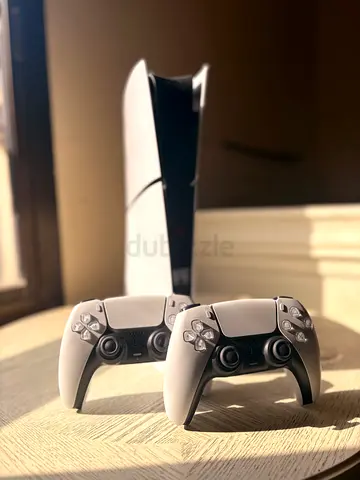 PS5 Digital Edition with Two DualSense Controllers - Good Condition