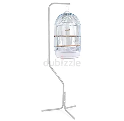 White Round Bird Cage with Stand — Good Condition