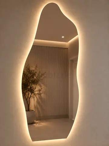Backlit Irregular Wall Mirror — Modern Decorative Mirror