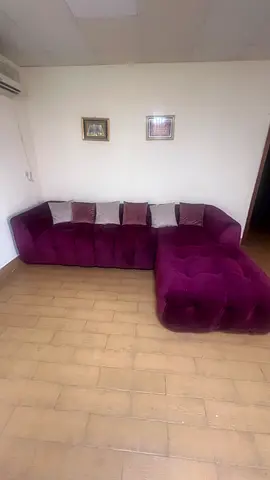 Plush Purple L-Shaped Tufted Sofa (Right Chaise)