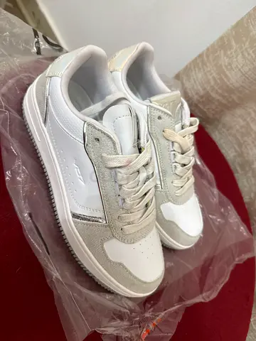 White and Beige Casual Sneakers - Unisex Style, Good Condition
